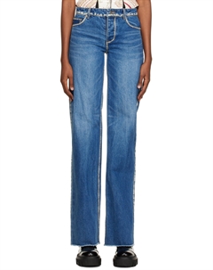 Синие потертые джинсы We11done