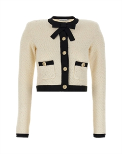 Свитер с бантом и пайетками для автопортрета, Ivory Self-portrait