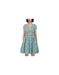 Короткое платье с короткими рукавами Женщины Тумано-голубой Self-portrait