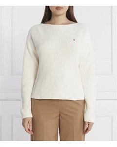 Свитер с открытым швом Regular fit, белый Tommy hilfiger