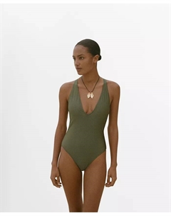 Женский купальник с бретельками на спине, коричневый/бежевый Mango