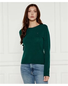 Шерстяной свитер Regular fit, зеленый Tommy hilfiger