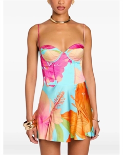 Корсетное платье Kyona с цветочным принтом Retrofete, синий