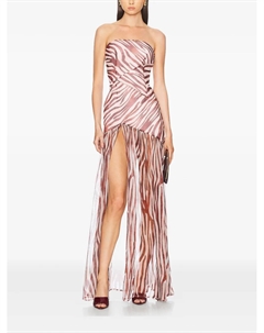 Платье без бретелек с зебровым принтом Nicole Retrofete, розовый