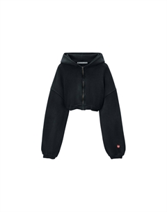 Застёгивающаяся на молнию укороченная худи, черный Alexander wang