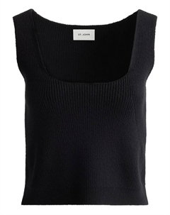 Топ в рубчик, черный St. john