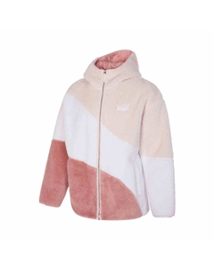 Вельветовая куртка унисекс бело-розовая Puma