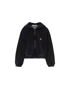 Футболка с застёжкой-молнией из бархата, чёрный Alexander wang