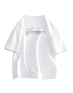 Футболка унисекс, белая (Принт сзади "Мир и гармония") Miniso