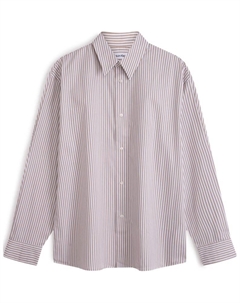 Рубашка Simple Collection унисекс коричнево-белая в полоску Calvin klein