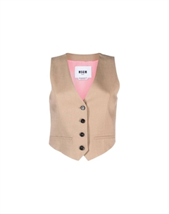 V-образный вырез жилет с панелями, Pink Msgm