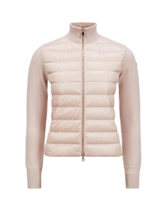 Стеганый кардиган на молнии с нашивкой-логотипом, Light Pink Moncler