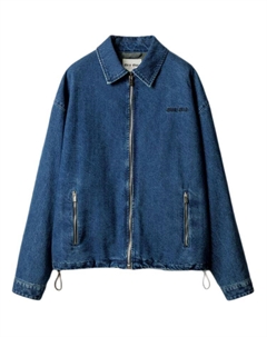 Джинсовая куртка с вышитым логотипом, Marine Blue Miu miu