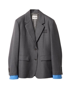 Однобортный габардиновый пиджак, Anthracite Gray Miu miu