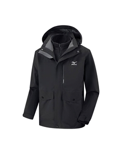 Ветровка унисекс непромокаемая ветронепроницаемая дышащая износостойкая водоотталкивающая холодостойкая, Black Mizuno