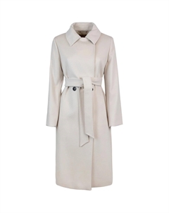 Макс Мара Студио поясное пальто с длинными рукавами, Light Gray Max mara studio