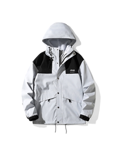 Водонепроницаемая ветровка защита от ветра дышащая и утепленная унисекс, White Gray Jeep spirit