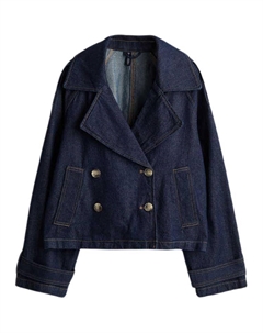 Тренч женский из темного денима, Dark Denim Blue H&m