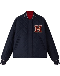 Пуховик женский новогодний, Red/Navy Blue XMP Tommy hilfiger