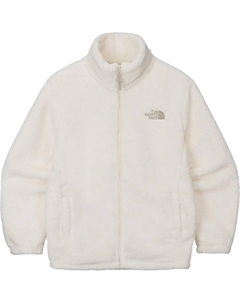 Уютная флисовая кофта на молнии с бархатистой текстурой унисекс кремового цвета, Cream The north face
