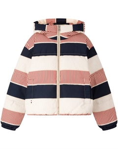 Женский пуховик в розово-голубую и белую полоску, Pink, Blue, White Stripes 03N Tommy hilfiger