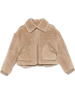 Кремовый расслабленный тренерский жакет из овчины, Beige Tommy hilfiger