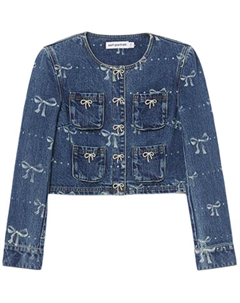 Джинсовая куртка с бантиками, Denim Blue Self-portrait