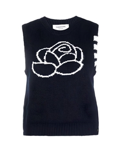 Цветной ажурный топ без рукавов, Marine Blue Thom browne