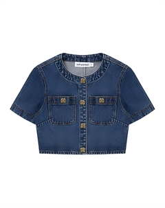 Женская джинсовая куртка в цвете деним Self portrait Denim Blue, Denim Blue Self-portrait