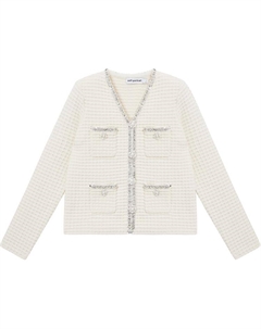 Женская куртка для автопортрета цвета слоновой кости, Ivory White Self-portrait