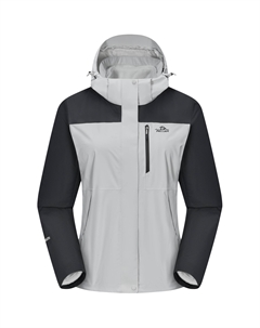 Ветровка женская водонепроницаемая ветрозащитная дышащая износостойкая термоизолирующая быстросохнущая, Rock White+Twilight Black Pelliot