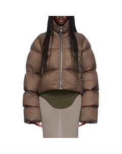 Пуховик женский коричневый, Brown Rick owens