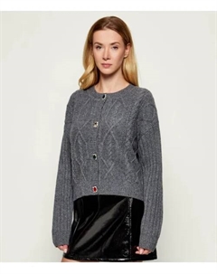 Шерстяной кардиган Loose fit, серый Liu jo