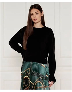 Шерстяной свитер Cropped fit, черный Liu jo