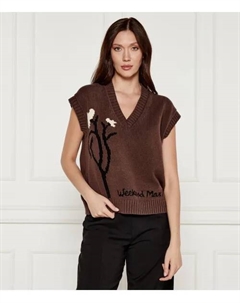 Жилет из отрубей Regular fit, коричневый Weekend max mara