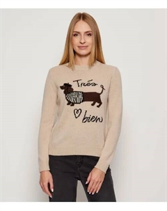 Свитер из шерсти нитры Regular fit, бежевый Weekend max mara