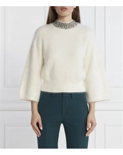 Шерстяной свитер Regular fit, белый Liu jo