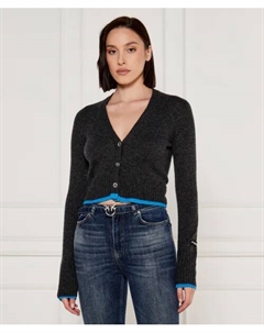 Кардиган из шерсти чаузи Cropped fit, серый Pinko