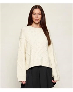 Шерстяной свитер Saicos Oversize fit, белый Hugo