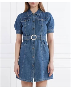 Джинсовое платье с поясом, синий Liu jo