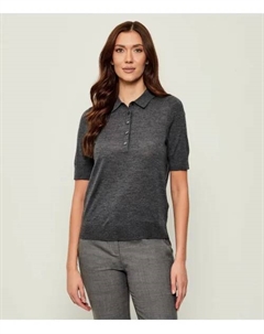 Футболка-Поло из шерсти Fidenka Regular fit, серый Boss