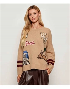 Трусливый шерстяной свитер Relaxed fit, коричневый Weekend max mara