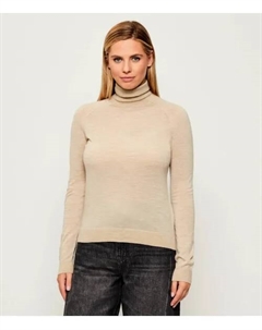 Водолазка из шерсти фризани Slim fit, бежевый Boss