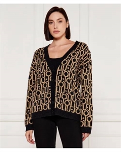 Шерстяной кардиган Loose fit, бежевый Liu jo