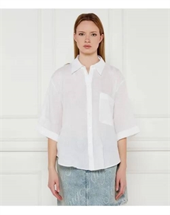 Льняная рубашка Evona Loose fit, белый Hugo