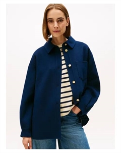 Шерстяная рубашка Regular fit, синий Tommy hilfiger