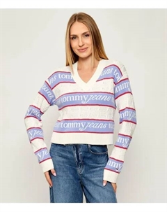 Свитер Cropped fit, бежевый Tommy jeans