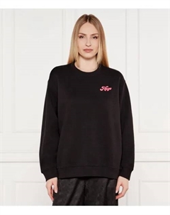 Классический свитшот с круглым вырезом_4 Loose fit, черный Hugo