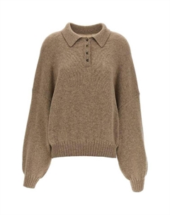 Длинный рукав поло свитер Rene, Умбра Khaite