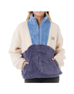 Женский флисовый пуловер для вечеринки в стиле блок-пати, синий Rip curl